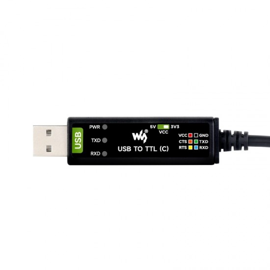 Industrial USB TO TTL (C) 6pin Serial Cable, FT232RNL Chip, Multi Protection Circuits, Multi Systems Support, With Hardware Flow Control