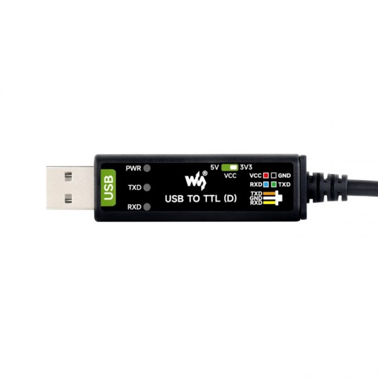 Industrial USB TO TTL (D) Serial Cable, FT232RNL Chip, Multi Systems Support, Suitable For Raspberry Pi 5 Serial Port Debugging
