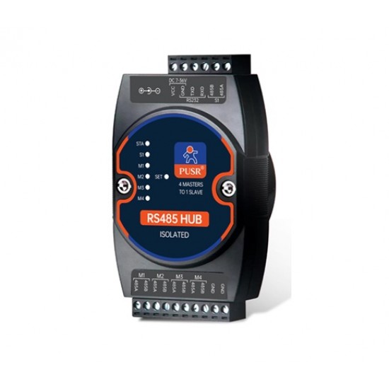 USR‑HUB401S-DC Industrial Grade RS485 HUB - 4 Master to 1 Slaves - 3kV Optical Isolation USR‑HUB401S-DC Industrial Grade RS485 HUB - 4 Master to 1 Slaves - 3kV Optical Isolation