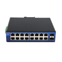 USR-ISF216-SFP Industrial Grade 18-Port Gigabit Ethernet Switch - 16 Copper ETH Ports + 2 SFP ETH Ports - Layer 2 Managed - DC 12-52V