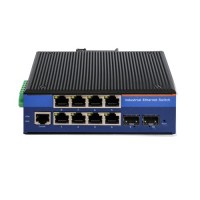 USR-ISG108P-SFP Industrial Grade 9-Port Gigabit Ethernet Switch - 8 Gigabit RJ45 Ports + 1 SFP Port - PoE - Unmanaged - DC48-57V