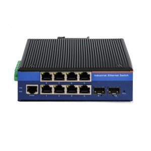 USR-ISG108P-SFP Industrial Grade 9-Port Gigabit Ethernet Switch - 8 Gigabit RJ45 Ports + 1 SFP Port - PoE - Unmanaged - DC48-57V
