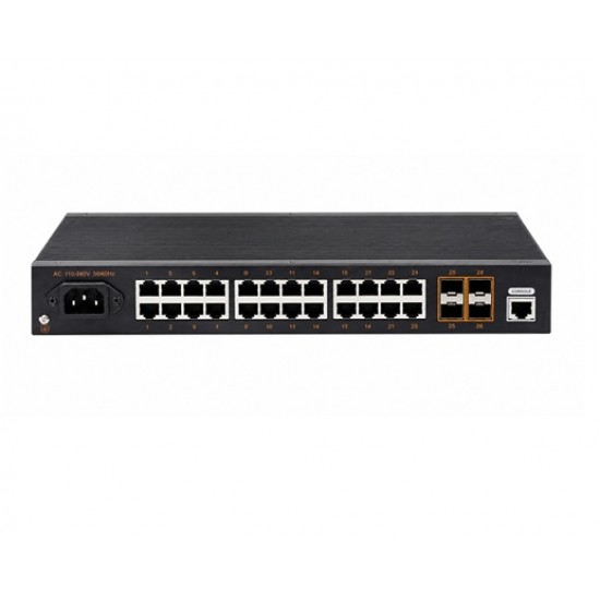 USR-ISGX424-SFP Industrial-Grade 28-Port Gigabit Ethernet Switch – 24 Gigabit ETH Ports + 4 SFP Ports – Layer 3 Managed - AC 110-240V