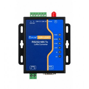 USR-LG207 SX1262 Based Industrial LoRa Modem - RS232/RS485 to LoRa Converter - 8KM Communication Distance - Antenna, Power Adapter & Serial Cable Included