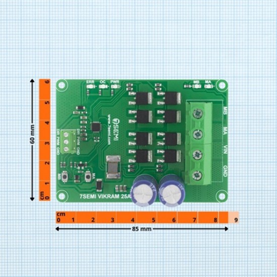 Vikram-3025 DC Motor Driver – 6V–30V Input, 25A Single Channel