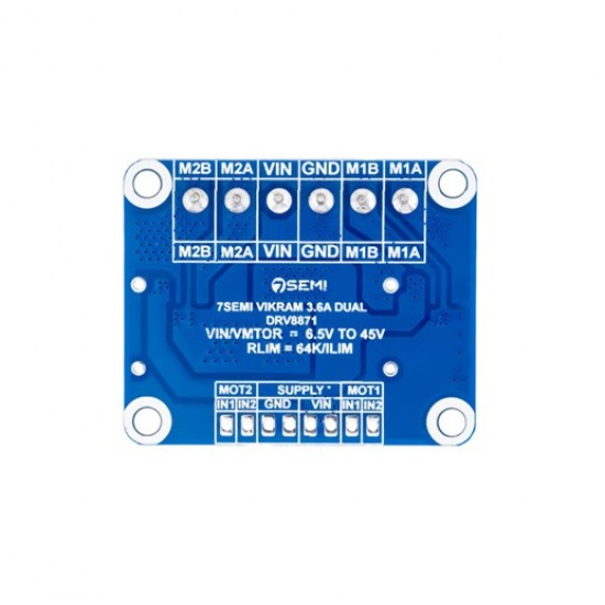 Vikram-453R6D 45V 3.6A DRV8871 Dual Channel Motor Driver (2 Channel) Vikram-453R6D 45V 3.6A DRV8871 Dual Channel Motor Driver (2 Channel)