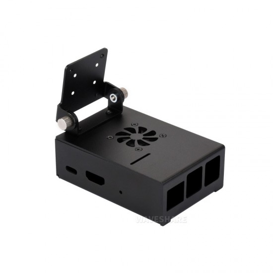 Waveshare Aluminum Alloy Cooling Case For VisionFive2 Lite, Comes With Heatsink And Cooling Fan, With Camera Holder, Supports Installing IMX219 Series Camera Modules