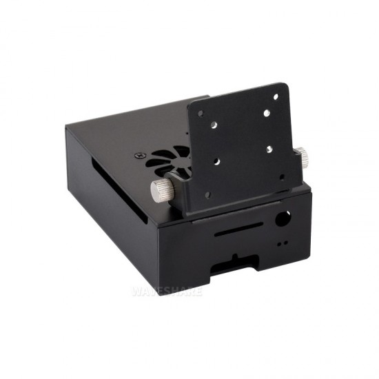 Waveshare Aluminum Alloy Cooling Case For VisionFive2 Lite, Comes With Heatsink And Cooling Fan, With Camera Holder, Supports Installing IMX219 Series Camera Modules