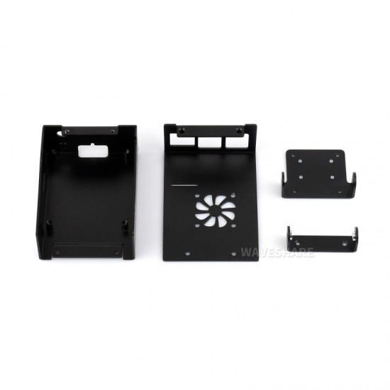 Waveshare Aluminum Alloy Cooling Case For VisionFive2 Lite, Comes With Heatsink And Cooling Fan, With Camera Holder, Supports Installing IMX219 Series Camera Modules