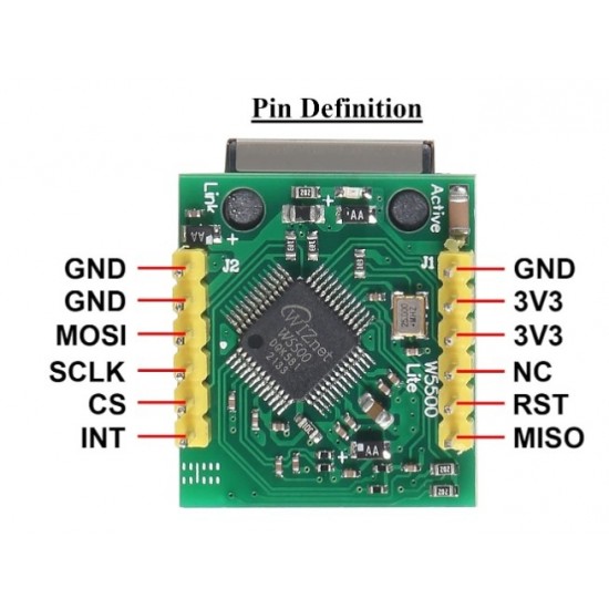 W5500 Ethernet Converter Module - TCP/IP Protocol - SPI Interface 