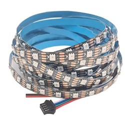 WS2815 12V Addressable RGB LED Strip - 60 LEDs/Meter - IP20 Non Waterproof - Black PCB [5 Meter Roll]