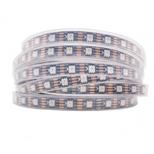 WS2815 12V Addressable RGB LED Strip - 60 LEDs/Meter - IP67 Casing Waterproofing - Black PCB [5 Meter Roll]