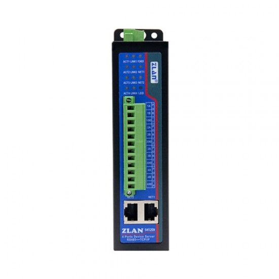 ZLAN5412DI 4-Port Isolated RS485 Serial Device Server – Ethernet, Modbus & MQTT Gateway
