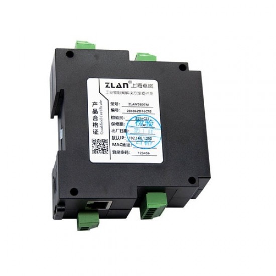 ZLAN5807M 8-Port RS485 Serial Device Server – Modbus RTU to Modbus TCP/IP Gateway, DIN-Rail Mount