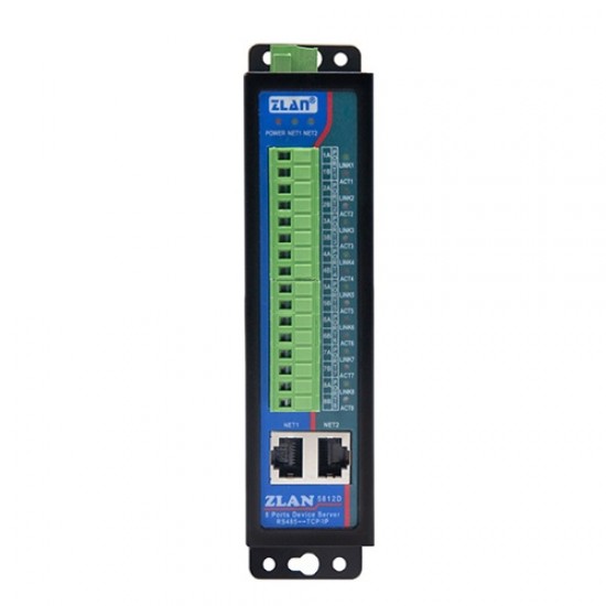 ZLAN5812D 8-Port Rail-Mount Serial Server – Modbus Gateway ZLAN5812D 8-Port Rail-Mount Serial Server – Modbus Gateway