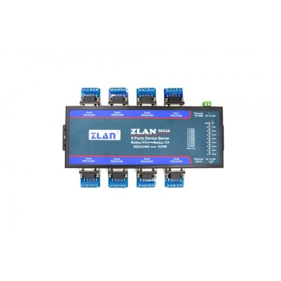ZLAN5843A 8-Port RS232/RS485/RS422 Ethernet Serial Device Server