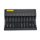 10 Slot USB Charger for Li-ion Batteries of Various Sizes