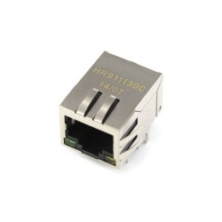 HR911130C RJ45 Receptacle 1 Shielded Bend-in With LED Plugin Ethernet Connector