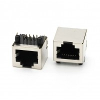 RJ45 8P8C Modular Socket Right Angle - Single Port Ethernet LAN Female Connector - 15 (L) x 16 (W) x 13(H) mm