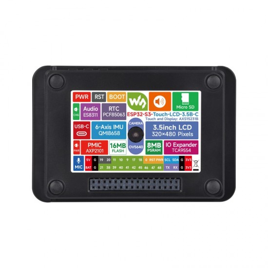 ESP32-S3 3.5inch Capacitive Touch Display Development Board Type B (With Case and OV5640 Camera), 320×480 Pixels, IPS Panel, 262K Color, QSPI Interface, Onboard Camera Interface, Supports Wi-Fi and Bluetooth 5, ESP32 With Display ESP32-S3 3.5inch Capacitive Touch Display Development Board Type B (With Case and OV5640 Camera), 320×480 Pixels, IPS Panel, 262K Color, QSPI Interface, Onboard Camera Interface, Supports Wi-Fi and Bluetooth 5, ESP32 With Display