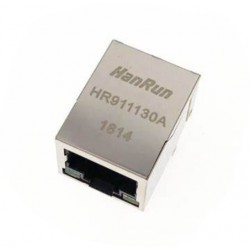 HR911130A RJ45 Receptacle 1 Shielded Bend-in With LED Plugin Ethernet Connector