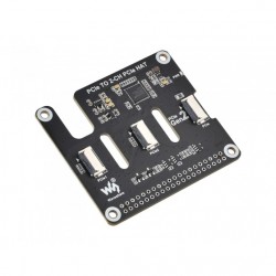 2-Ch PCIe FFC Adapter Board For Raspberry Pi 5, Expands 2-Ch PCIe FFC Connectors, Supports Stacking Multiple PCIe HATs, Raspberry Pi 5 PCIe HAT