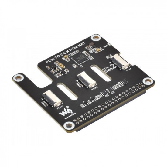 2-Ch PCIe FFC Adapter Board For Raspberry Pi 5, Expands 2-Ch PCIe FFC Connectors, Supports Stacking Multiple PCIe HATs, Raspberry Pi 5 PCIe HAT 2-Ch PCIe FFC Adapter Board For Raspberry Pi 5, Expands 2-Ch PCIe FFC Connectors, Supports Stacking Multiple PCIe HATs, Raspberry Pi 5 PCIe HAT
