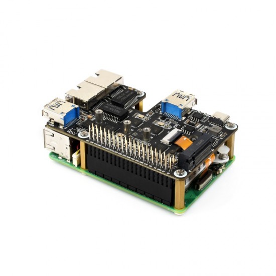 PCIe To USB 3.2 Gen1 / 2.5G ETH / M.2 NVMe Adapter For Raspberry Pi 5, Supports NVMe Protocol M.2 Solid State Drive, Expands 2-ch USB 3.2 Ports And 2-ch Ethernet Ports PCIe To USB 3.2 Gen1 / 2.5G ETH / M.2 NVMe Adapter For Raspberry Pi 5, Supports NVMe Protocol M.2 Solid State Drive, Expands 2-ch USB 3.2 Ports And 2-ch Ethernet Ports