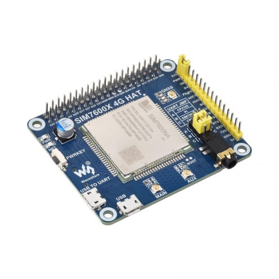 SIM7600NA-H 4G HAT For Raspberry Pi, LTE Cat-4 4G Support, GNSS Positioning, for North America SIM7600NA-H 4G HAT For Raspberry Pi, LTE Cat-4 4G Support, GNSS Positioning, for North America
