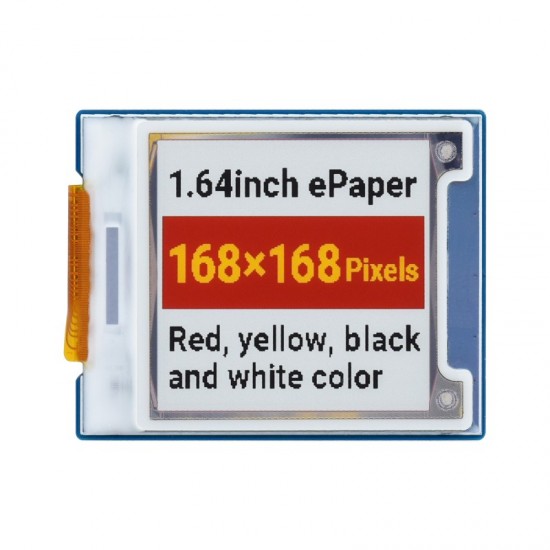 1.64inch square E-Paper Module (G), 168 × 168, Red/Yellow/Black/White