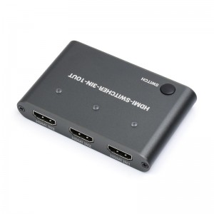 HDMI 4K Switcher, 3 In 1 Out, One-Click Switch