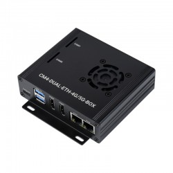 Dual Gigabit Ethernet 5G/4G Mini-Computer Based on Raspberry Pi Compute Module 4 (NOT Included), Metal Case, with Cooling Fan Dual Gigabit Ethernet 5G/4G Mini-Computer Based on Raspberry Pi Compute Module 4 (NOT Included), Metal Case, with Cooling Fan