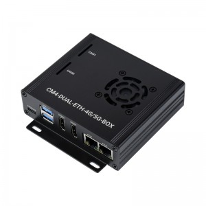 Dual Gigabit Ethernet 5G/4G Mini-Computer Based on Raspberry Pi Compute Module 4 (NOT Included), Metal Case, with Cooling Fan Dual Gigabit Ethernet 5G/4G Mini-Computer Based on Raspberry Pi Compute Module 4 (NOT Included), Metal Case, with Cooling Fan