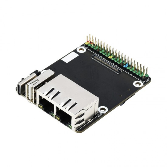 Mini Dual Gigabit Ethernet Base Board Designed for Raspberry Pi Compute Module 4