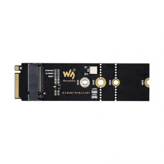 M.2 M KEY To A KEY Adapter, for PCIe Devices, Supports USB Conversion