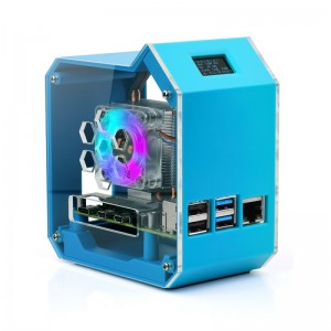 Mini Tower Kit For Raspberry Pi 4B, Desktop Computer Case, Strong Heat Dissipation, OLED Screen Display, Colorful LED Mini Tower Kit For Raspberry Pi 4B, Desktop Computer Case, Strong Heat Dissipation, OLED Screen Display, Colorful LED
