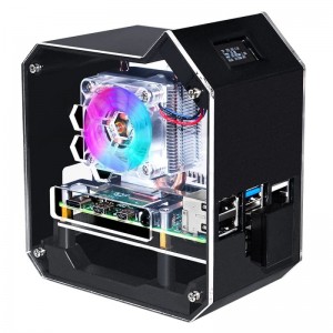 Mini Tower NAS Kit for Raspberry Pi 4B, support up to 2TB M.2 SATA SSD, Strong Heat Dissipation, OLED Screen Display Mini Tower NAS Kit for Raspberry Pi 4B, support up to 2TB M.2 SATA SSD, Strong Heat Dissipation, OLED Screen Display