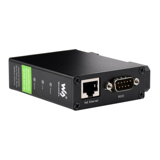 Rail-Mount Serial Server, RS232/485/422 to RJ45 Ethernet Module, TCP/IP to serial, With POE Function