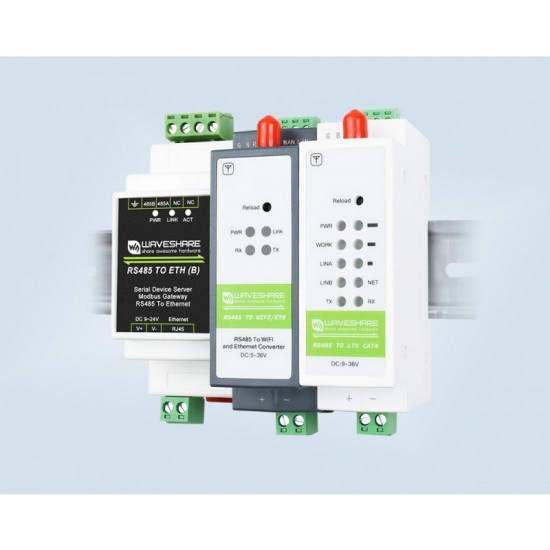 Industrial 4G DTU, RS485 TO LTE CAT4, DIN Rail-Mount Modbus Support