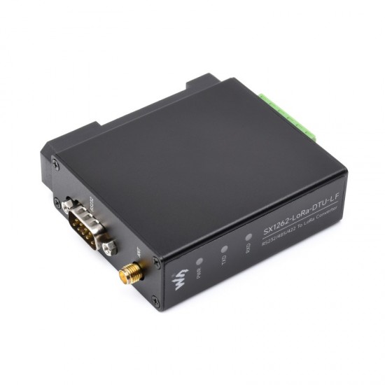 Rail-mount SX1262 LoRa Data Transfer Unit, RS232/RS485/RS422 to LoRa, LF 410-510MHz, Power Supply & Serial Cables Included