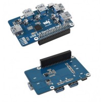 USB 3.2 Gen1 HUB HAT for Raspberry Pi, 4x USB 3.2 Gen1 Ports, Driver-Free