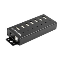 Industrial Grade USB HUB, Extending 7x USB 2.0 Ports, With Power Supply