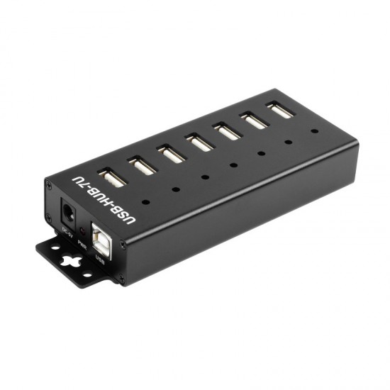 Industrial Grade USB HUB, Extending 7x USB 2.0 Ports, Without Power Supply