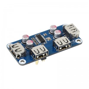 Waveshare USB HUB HAT (B) for Raspberry Pi Series, 4x USB 2.0 Ports Waveshare USB HUB HAT (B) for Raspberry Pi Series, 4x USB 2.0 Ports