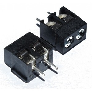 Screw Terminal Block - 2 Pin Wire to Board Connector, 5mm Pitch - 126-2 - BLACK Screw Terminal Block - 2 Pin Wire to Board Connector, 5mm Pitch - 126-2 - BLACK