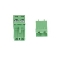 Plug In Type Screw Terminal Connector - 2 Pin - 5.08mm Pitch - Set of M+F - Straight Male Connector
