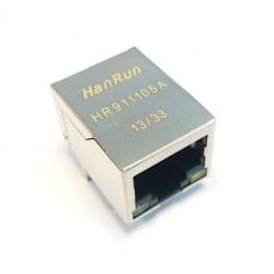 HR911105A 10/100Mbps RJ45 MagJack Ethernet Connector with Integrated Magnetics and Green/Yellow LEDs