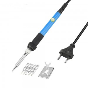 60W Soldering Iron - Adjustable Temperature - Ceramic Element - 5 Iron Tips - Soldering Stand