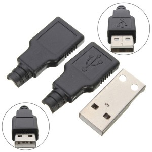 USB A type 4 Pin Male Connector with Plastic Enclosure