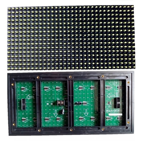 P10 Outdoor LED Display Panel Module - 32x16 - High Brightness YELLOW - 5V  - SMD Dot Matrix Display